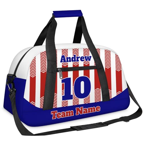 Basketball Soccer Gifts for Boys Girls - Custom Sports Duffle Bag, Personalized Name & Team Bag, Water-Resistant Gym Bag for Basketball, Soccer, Volleyball | Y-Red Navy - color: Y-Red Navy
