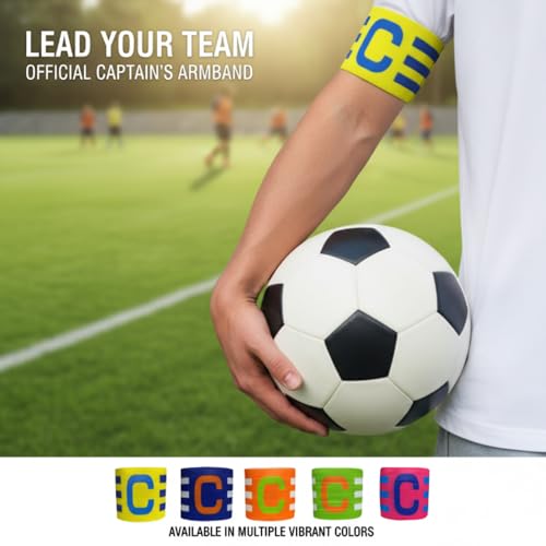 6 pcs Soccer Captain Armband, Multi-Color Sports Team Leader Band with Easy Adjustment, Secure Fit