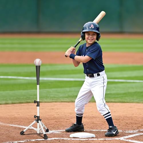 Baseball Tee Batting Tee Softball Tee Portable Travel Hitting Tee,Easy Adjustable Height,Stable Tripod Stand - color: White, style: Tee