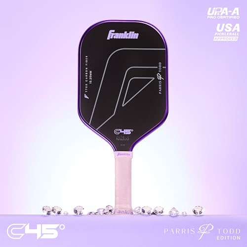 Franklin Sports PRO Pickleball Paddles – C45 Carbon Fiber Series - Official USAP + UPA Approved – Pro Player Design - color: Parris Todd | Lilac, size: 13.25 mm