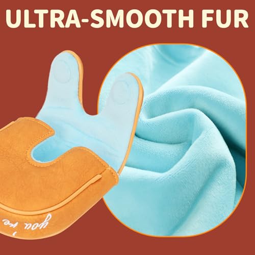 Funny Golf Club Head Cover Driver Headcover Fairway Wood Headcover Hybrid Club Head Cover Brown Monster Cookie - style: DF3 Mallet Putter