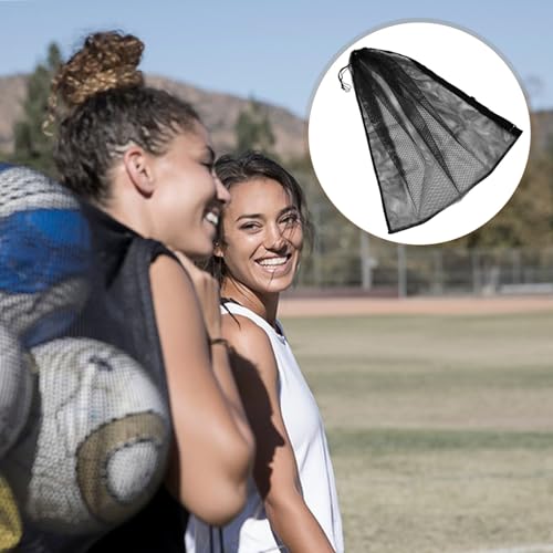 Hemoton Heavy-duty Mesh Drawstring Basketball Soccer Volleyball Ball Carrier Bag Large Capacity Single Shoulder Sports Equipment Storage Sack for Outdoor Team Sports