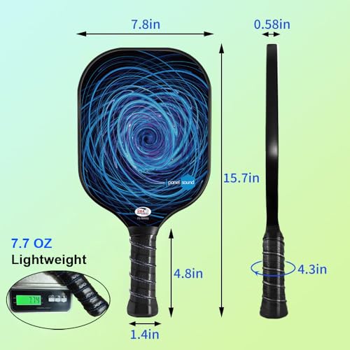Pickleball Paddles Set of 2 or 4, USAPA Approved Fiberglass Pickleball Racket Set with 4 Outdoor Pickleballs and 1 Carrying Case - color: 2 Pack-Blue & Green