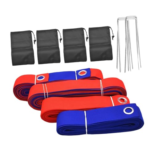 Beach Volleyball Lines Professional Court Sand Marking Kit with Visible Polyester Ropes Stakes Weather Resistant Portable Set Suitable for Beach