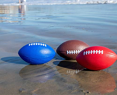 Foam Kids Football - 7.25' Small, Soft Football - Toddler Mini 3 Pack - color: 1-Red, 1-White, 1-Blue