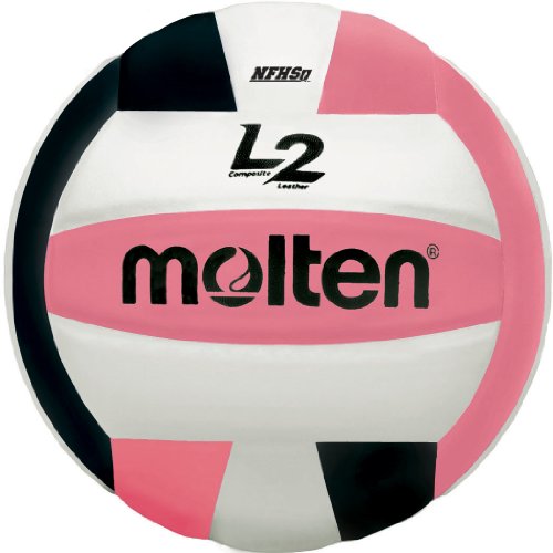 Molten L2 Volleyball, NFHS Approved - color: Black/Pink/White