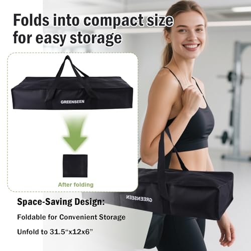 31.5" Foldable Extra Large Sports Duffel Bag For Track Starting Blocks - Waterproof Oxford, Black - with Zippers & Handles - Portable Track Bag, Foldable Gym Bags, Carry Bag for track and field