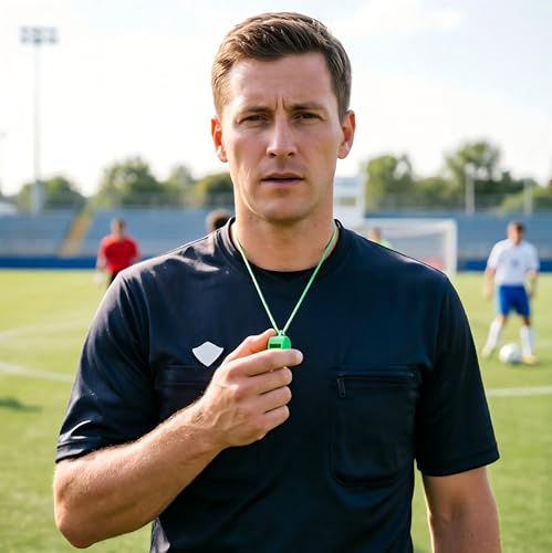 24 Packs Sports Whistles with Lanyard, for Coaches, Referees and Officials - color: Green