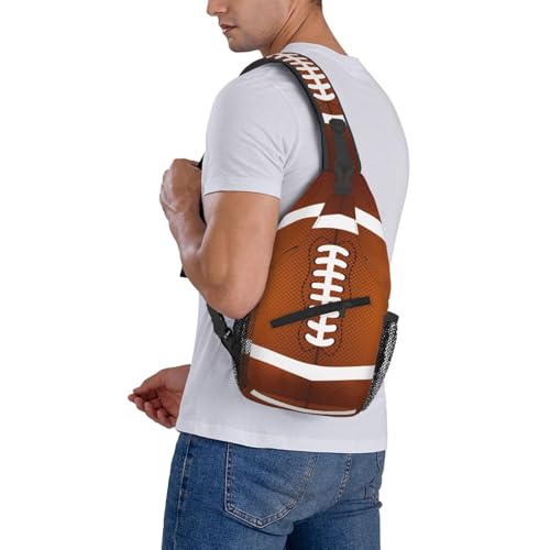 Football Sling Backpack Sling Bag Football Crossbody Shoulder Bag Purse Footballs Chest Bag For Men Women B - color: Football B