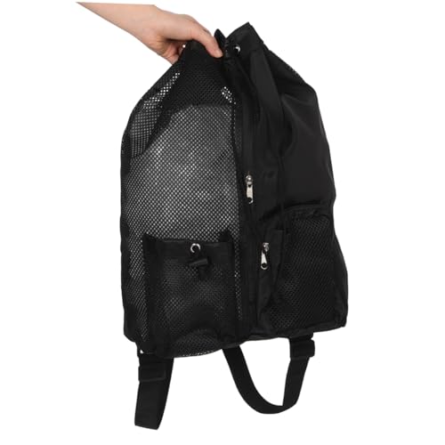 Baluue Draw Swimming Bag Back Draw Back Swimming Mesh Bag Swim Mesh Bag Beach Bag Back Swimsuit Bags Swim Back - color: Black