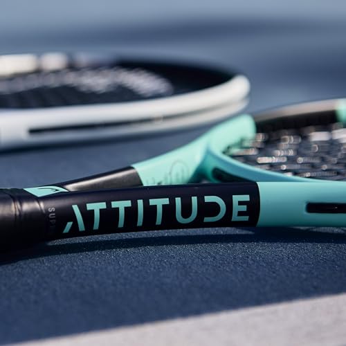 HEAD MX Attitude Supreme Tennis Racquet - Pre-Strung Adult Tennis Racket, Graphite Composite, Lightweight Power & Control, 16x19 String Pattern, 4 3/8 Grip