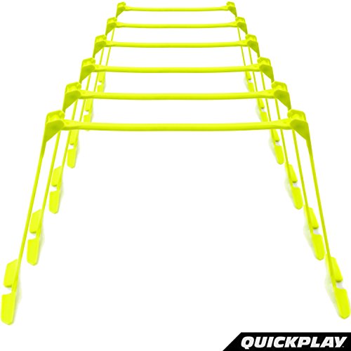 QUICKPLAY PRO Quick-Click Adjustable Speed Hurdles, Set of 6 | 3 Heights in One (6", 9", 12") | All-in-One Agility & Plyometric Training Hurdles | Patented, Portable & Durable