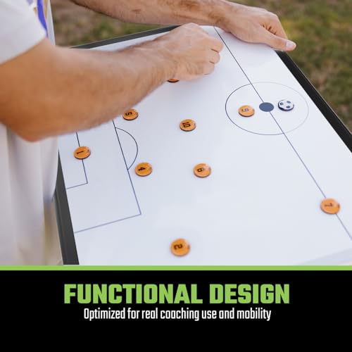 SCOPRO Tactical Coaching Board Kit for Sports, Magnetic Dry Erase Clipboard with Marker, 2 Sets of Magnets, Notepad & Carrying Case, Soccer Coaching Board for Strategy and Training, Light Blue/Yellow