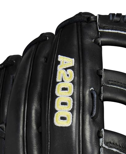 Wilson 2024 Classics Series A2000 Baseball Gloves - color: Black/Yellow, size: Outfield - 12.75"