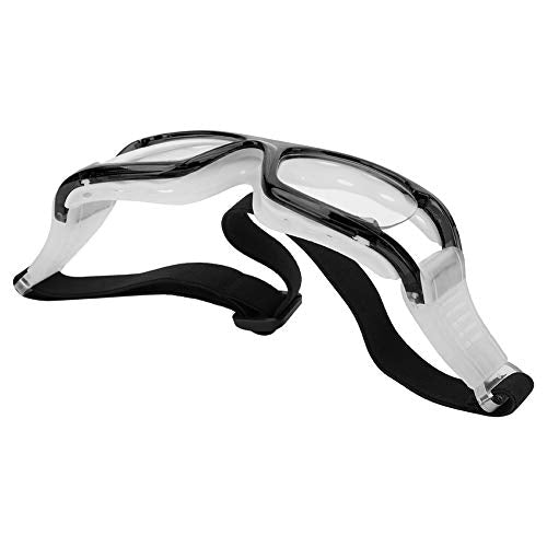 Basketball Training Goggles Frame, Protective Sports Glasses with AntiFog AntiScratch Windproof Lenses Adjustable Strap for Cycling Football Hiking Climbing (Black)