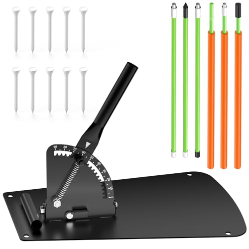 Golf Alignment Sticks Holder, Golf Training Aid with Alignment Sticks & Protective Padding, Swing Trainer Practice Teaching Aid Driving Range for Aiming, Putting, Swing, Golf Gifts for Men Women