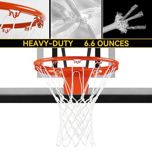 Premium Quality Professional Heavy Duty Basketball Net Replacement - All Weather Anti Whip,Fits Standard Indoor or Outdoor 12 Loops Rims12 Loops