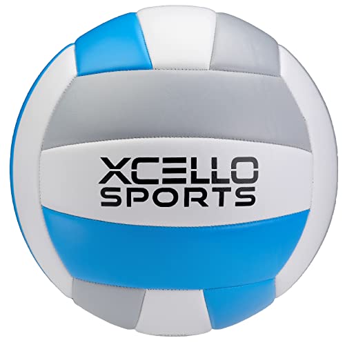 Xcello Sports Volleyball with Pump Pink/Blue, Grey/Blue