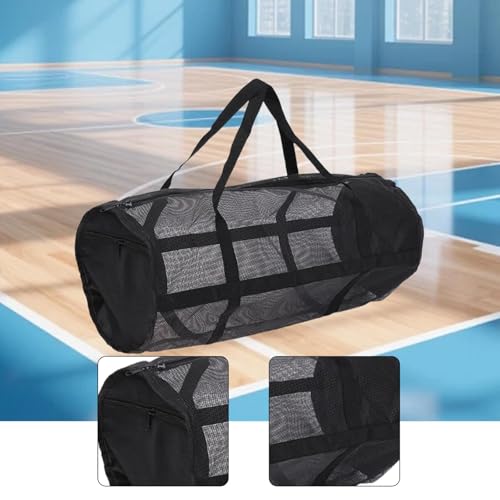 Sports Ball Bag Organizer for Coaches, Waterproof Extra Large Mesh Bag Duffel Bags for Basketball, Volleyball, Swimming Gear, 27.6x10.6x10.6 inch