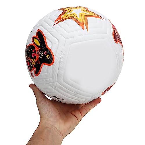 Soccer Match Ball Size 5,Soccer Ball Size 5 High Elasticity Professional Rabbit Pattern Training Football for Matches Exams