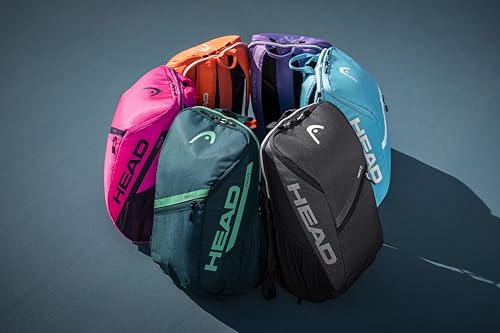 HEAD Tour Tennis Backpack 25L - Holds 2 Racquets, Shoe Compartment, Phone Pocket, Water Bottle & Ball Can Pockets - color: Orange
