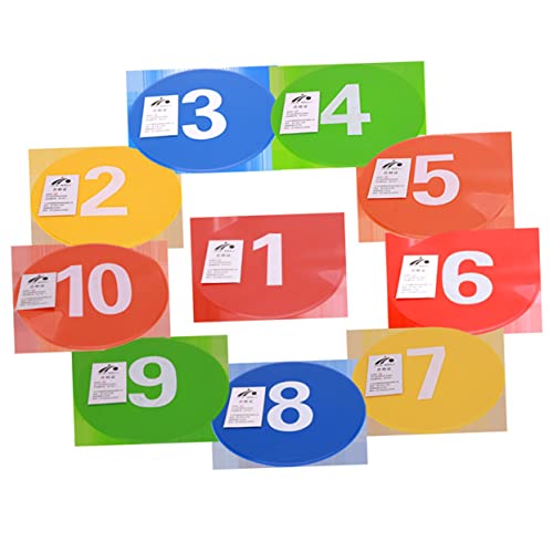 Toyvian 10Pcs Printed Soccer Markers Reusable Football Training Roadblock Plates for Use Spot Markers for Gym Class Agility Drills