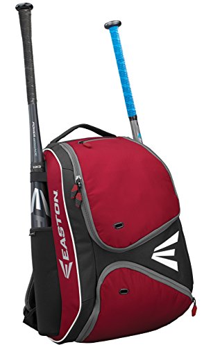 EASTON E210BP Bat & Equipment Backpack Bag, 2021, Baseball Softball, 2 Bat Sleeves, Smart Gear Storage Shelf, Vented Shoe Pocket, Valuables Pocket, Rubberized Zipper Pulls, Fence Hook