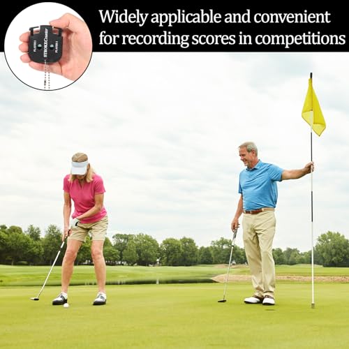 2 PCS Golf Counter Clicker, Portable Square Golf Clicker for 2 Players, Mini Score Keeper Stroke Counter with Hanging Rope for Sport Competitions, Games Scores