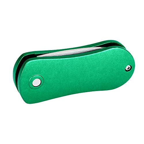 Mile High Life Golf Divot Repair Tool, All Metal Foldable Divot Tool with Pop-up Button & Magnetic Ball Marker - color: Green Undulate