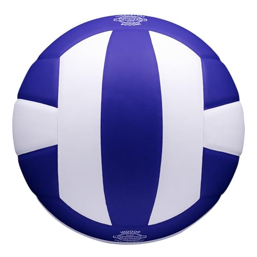 Baden | Precision | Official Size + Weight Entry Level Youth Indoor Volleyball | PU Composite, Extra Foam Backing, Reduce Sting - color: Royal Blue