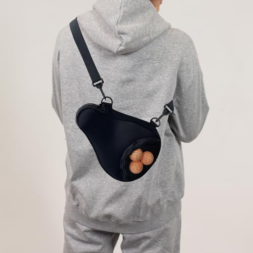 Table Tennis Racket paddle cover,Ping Pong Paddle Carry Sleeve Bag,Table Tennis Bat Protective Paddle Sleeve, Ping Pong Paddle Racket Bag Case With Ball Storage Mesh Pocket and Shoulder Carry Strap