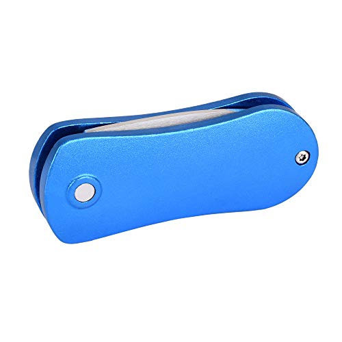 Mile High Life Golf Divot Repair Tool, All Metal Foldable Divot Tool with Pop-up Button & Magnetic Ball Marker - color: Blue Undulate