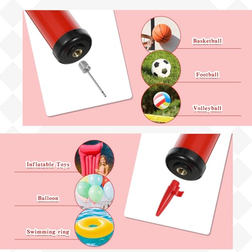 10 Pcs Portable Air Pump Ball Pump for Sports with Needles Nozzles Flexible Extension Hose Air Balls Pumps Bulk for Soccer Basketball Football Volleyball