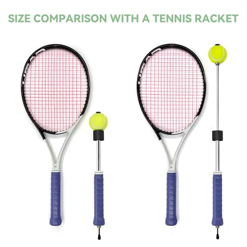 Tennis Swing & Serve Trainer, Retractable Click Feedback Training Tool, Improve Rhythm and Fluidity of Serve, Forehand, Backhand, Smash, Slice, Warm Up Stick for Indoor & Outdoor Practice