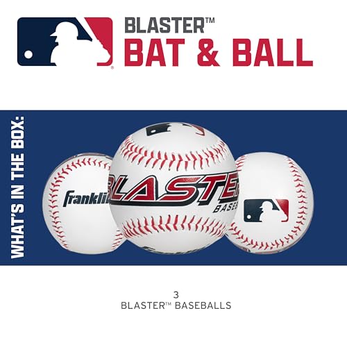 Franklin Sports Blaster Plastic Baseball Bat + Ball Set - Youth 32" Toy Bat + Official Stitched 70mm Lightweight Ball - style: Replacement Balls