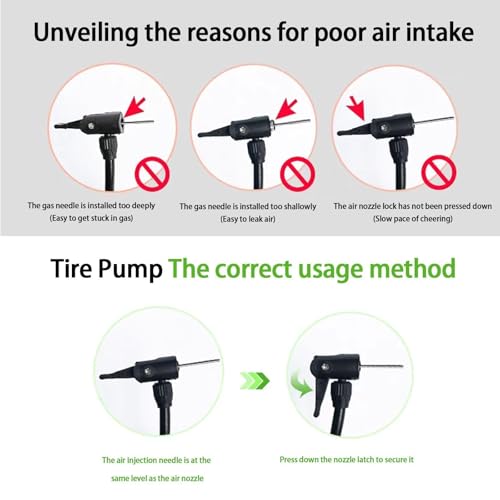 Portable Floor Bike Pump with Dual Presta & Schrader Valves – Includes Ball Needle for Inflating Balls & Tires, Heavy-Duty Air Pump for Bicycles, Mountain Bikes & Sports Equipment