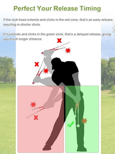 Retractable Golf Swing Trainer with Arm Band - Click Stick Golf Training Aid, Right/Left -Handed Golf Swing Practice Stick for Chipping & Hitting, Portable Indoor Outdoor Golf Practice Stick - style: Right-Handed Golf Swing Trainer