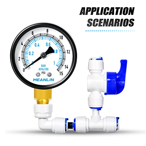 0-15Psi 2" DIAL FACE 1/8" NPT Well Pump Pressure Gauge, with 1/4" NPT and 3/8" NPT Hex Bushing, 3-2-3% Accuracy, Lower Mount - size: 0-15Psi, style: 1/8"NPT Lower Mount