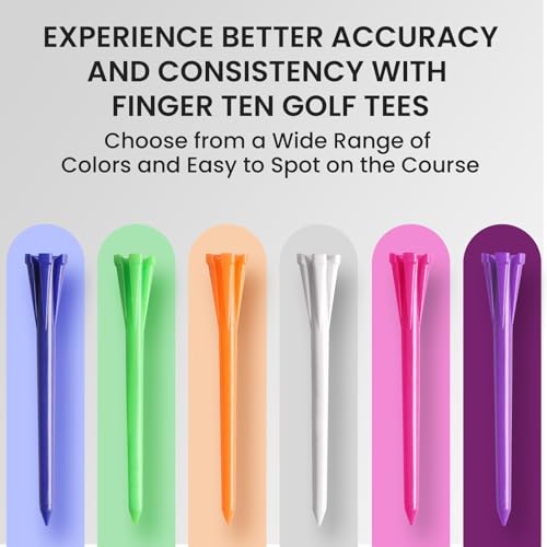 Golf Tees Plastic Unbreakable Easy to Find Bulk Value 200/500/1000 Count, 2 3/4 Inch Stable Tee Driving Range Reduce Friction, Blue White Purple Practice (Multicolor, 200 Count (2 3/4 Inch))