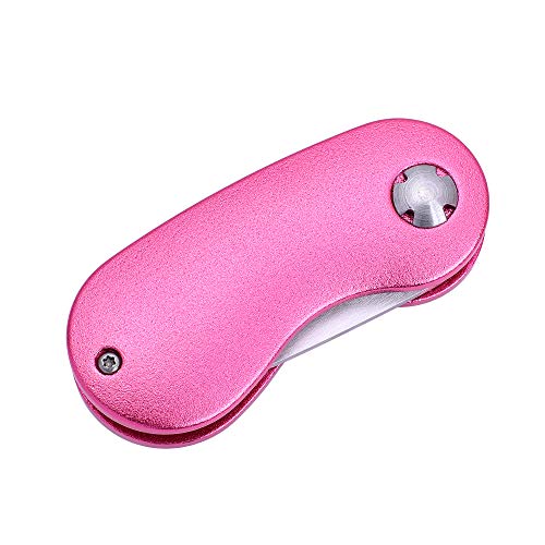Mile High Life Golf Divot Repair Tool, All Metal Foldable Divot Tool with Pop-up Button & Magnetic Ball Marker - color: Pink Curve