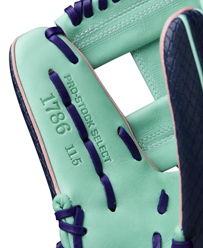 Wilson Fall 2025 A2K® Baseball Gloves - color: Navy/Seafoam/Pink, size: Infield - 11.5"