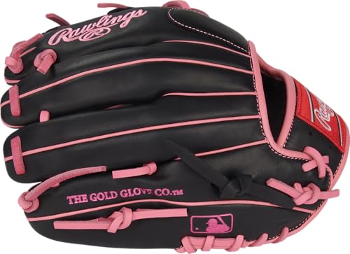 Rawlings | R9 Series Baseball Glove - color: Black / Pink | Pro I Web, size: 11.5"