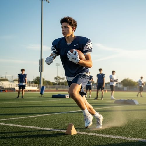 Official & Junior Size Football, PU Leather American Football with Deep Pebble Grip, Training Football with Pump for Practice & Game Play - size: Official Size (Ages14+)