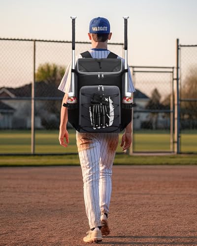Baseball Softball Gear Bag for Boys Girls Ages 8-12 12-14 14-16 Large Kids Bat Bag Backpack with Ventilated Shoe Compartment Baseball Softball Stuff Supplies for Youth Adult