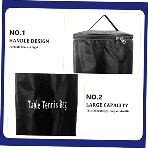 Kisangel Table Tennis Bag Portable Storage Pouch with Zipper and Handle Large Capacity Table Tennis Ball Holder for Training Home and Outdoor Use