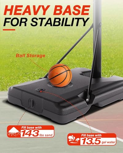Basketball Hoop Outdoor with 33 Inch Shatterproof Backboard, Portable Basketball Goal System - style: 4.8-10FT (Gray)