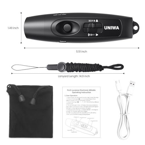 Electronic Whistle with USB Charging, 3 Tone & 3 High Volume Hand Emergency Whistle for Referee Coaches Teacher, Outdoor Sport Game Camping Safety Electric Whistle with Lanyard - color: black