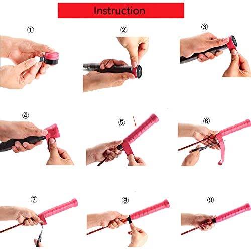 Tennis Grip Tennis Racket Grip Tape Absorbent Anti-Slip Tennis Overgrip for Tennis Badminton Pickleball Racquet Handle Overgrips and Overwraps, Embossed Surface - color: 6 Purple Grips
