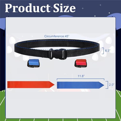 Alvivi Flag Football Belts Adjustable Flag Football Set with 3 Flags Suitable for Youth Adults and Kids Training Equipment