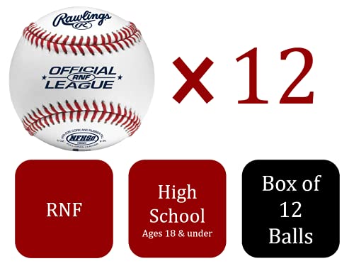 Rawlings | NFHS NOCSAE High School Baseballs | 12 Count | R100-H1 / R100-H2 / R100-H3 / RNF Options